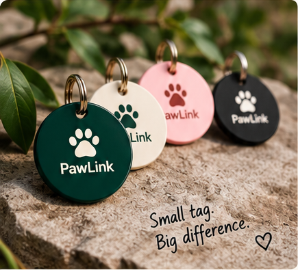 PawLink QR and NFC pet tag